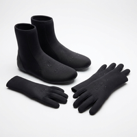 Set chaussons et gants néoprène noir pour bain froid Polairo